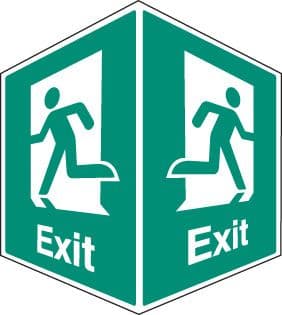 58006 Exit - projecting sign  (150x200mm) Safety Sign