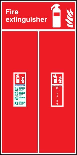 58016 Fire extinguisher location board - abc powder  (450x900mm) Safety Sign