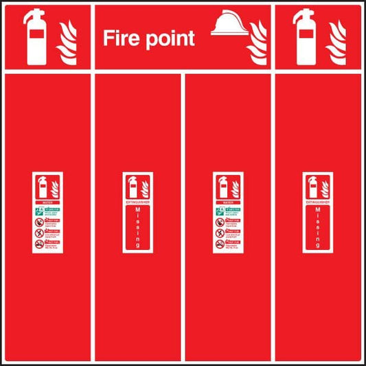 58020 Fire extinguisher location board double  (900x900mm) Safety Sign