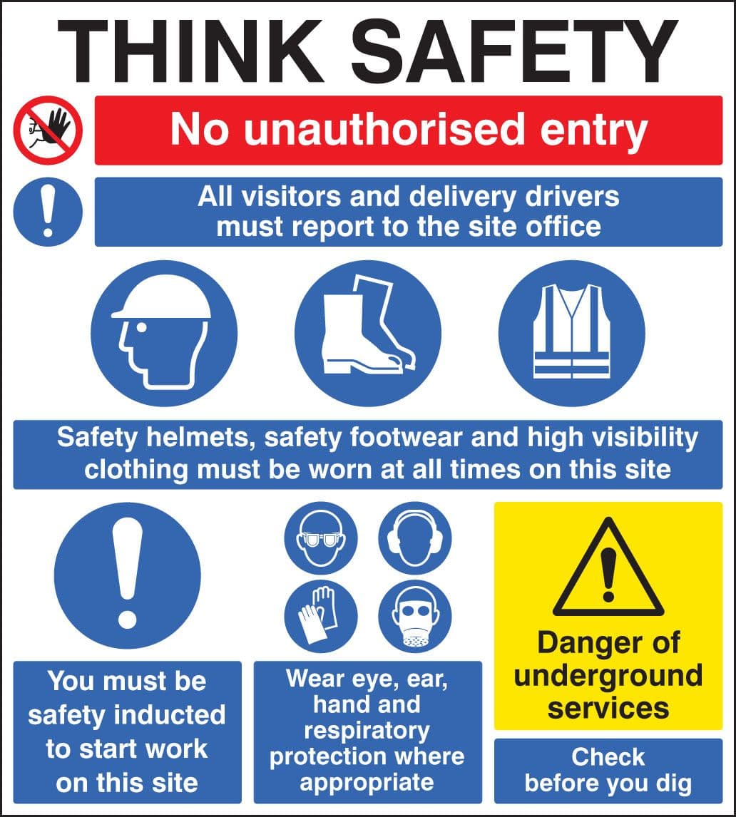58031 Site safety board 900x1000mm  (900x1000mm) Safety Sign