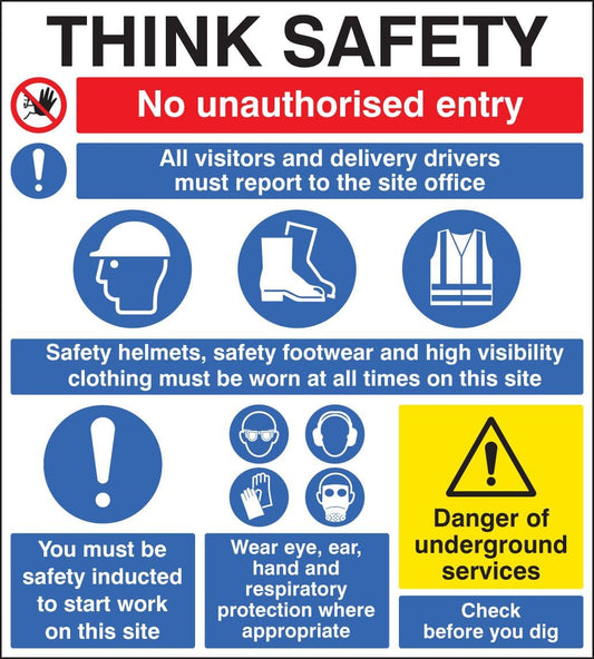 58031 Site safety board 900x1000mm  (900x1000mm) Safety Sign