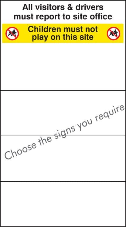 58034 Site safety board 600x1000mm c/w select signs  (600x1000mm) Safety Sign
