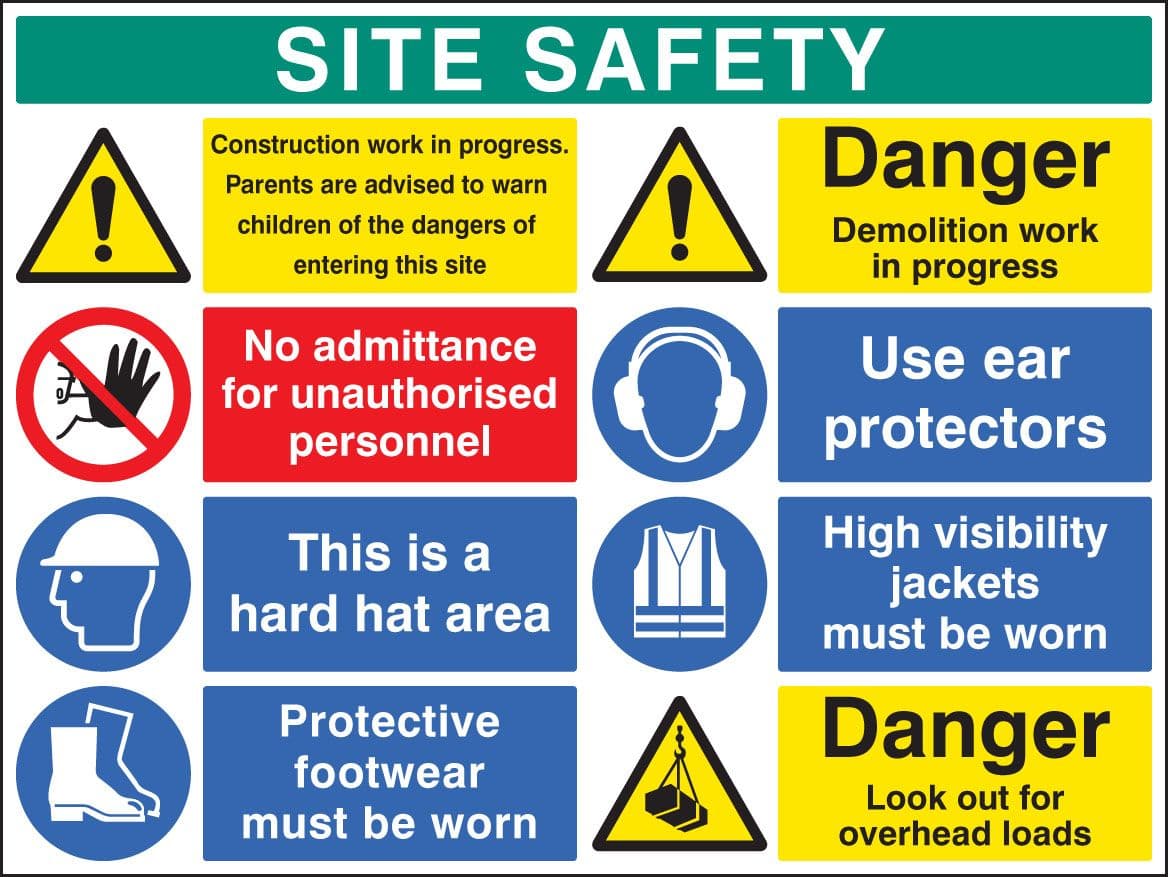 58037 Site safety board 900x1200mm  (900x1200mm) Safety Sign