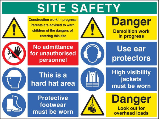 58037 Site safety board 900x1200mm  (900x1200mm) Safety Sign