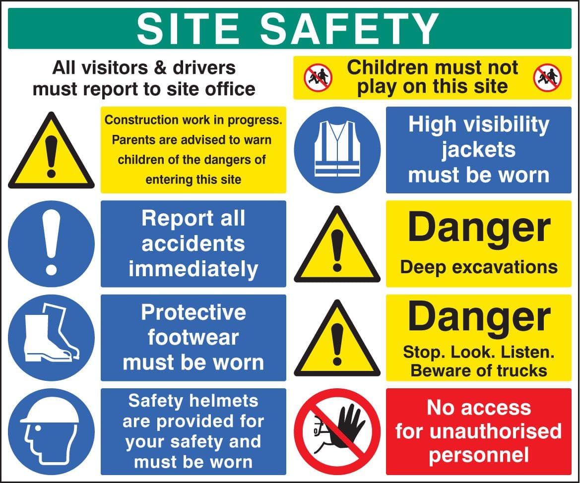 58038 Site safety board 1200x1000mm  (1200x1000mm) Safety Sign