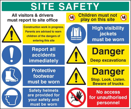 58038 Site safety board 1200x1000mm  (1200x1000mm) Safety Sign