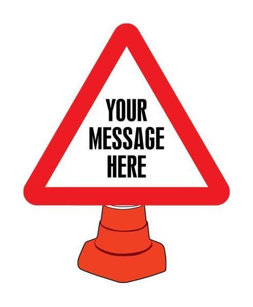 58078 Create Your Own Reflective Cone Sign 750mm tri Safety Sign