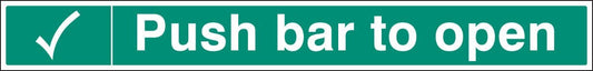 58103 Push bar to open 600x75mm self adhesive  (600x75mm) Safety Sign