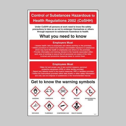 58117 Control substances hazardous to health poster  (400x600mm) Safety Sign