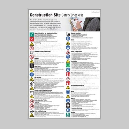58126 Construction site safety checklist poster  (400x600mm) Safety Sign