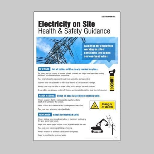 58134 Electricity on site poster  (400x600mm) Safety Sign