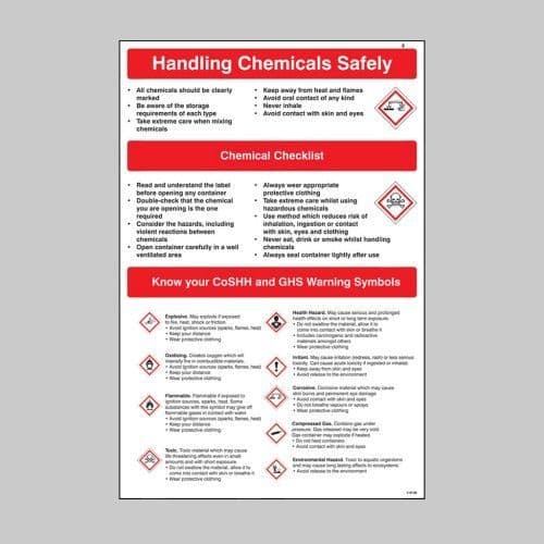 58136 Handling chemicals safely poster  (400x600mm) Safety Sign