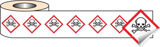 58153 250 S/A labels 100x100mm GHS Label - Toxic  (100x100mm) Safety Sign
