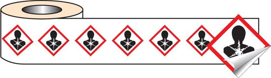 58156 250 S/A labels 100x100mm GHS Label - Health Hazard  (100x100mm) Safety Sign