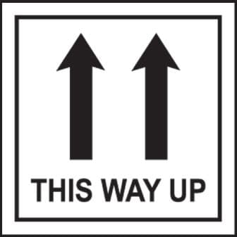58160 250 S/A labels 100x100mm This way up   (100x100mm) Safety Sign