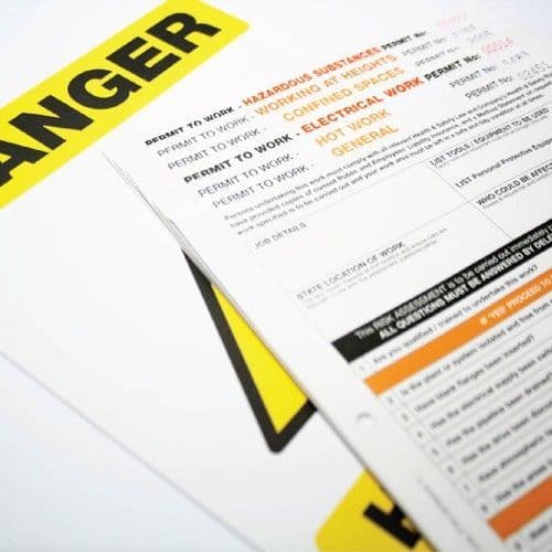 58174 Permit to Work: Hazardous Substances (Pack of 10, 3part NCR)  (210x297mm) Safety Sign