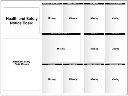 58177 Site Notice Board with doc wallets (Health & Safety) 1430x1075 5mm pvc Safety Sign