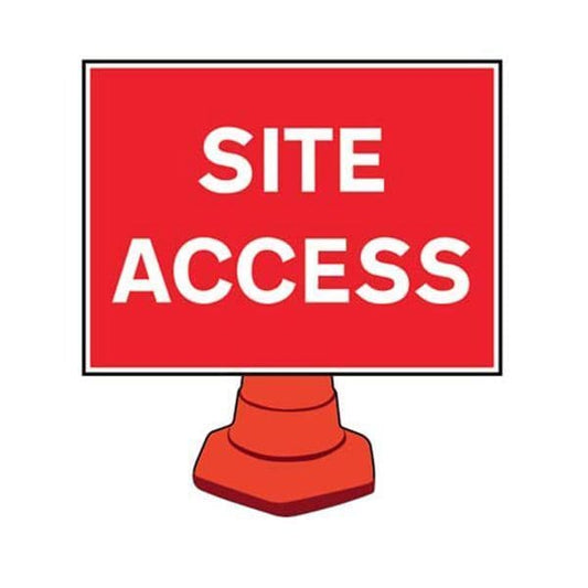 58210 Site access reflective cone sign 600x450mm (cone not included)