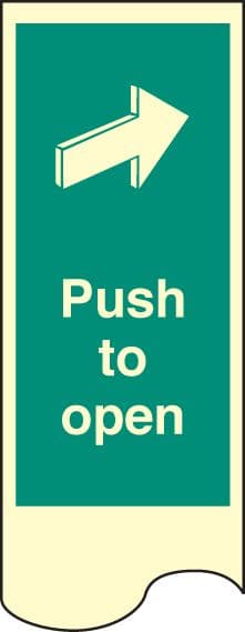 58233 Door plate - Push to open photo rp  (75x300mm) Safety Sign
