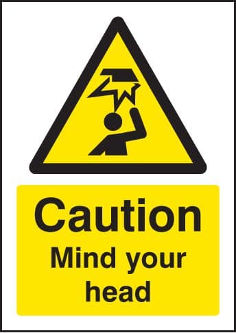 58313 Caution mind your head - A5 sav  (148x210mm) Safety Sign