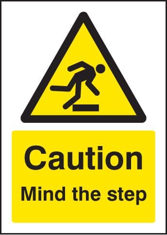 58316 Caution mind the step - A5 rp  (148x210mm) Safety Sign