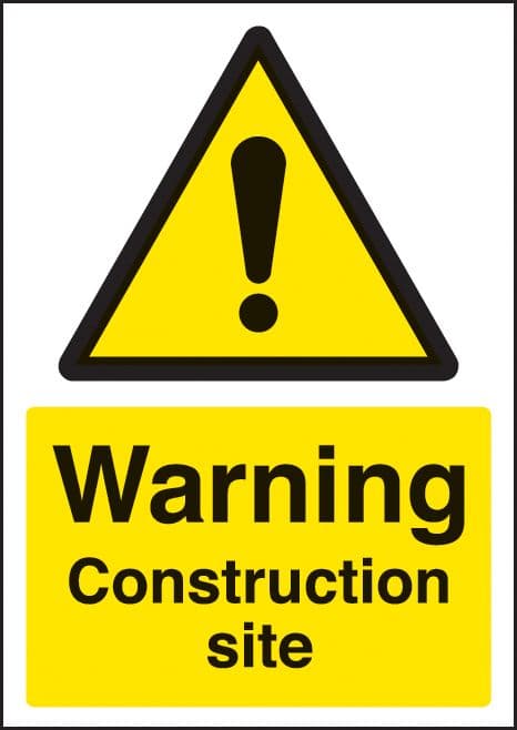 58361 Warning construction site - A4 sav  (210x297mm) Safety Sign