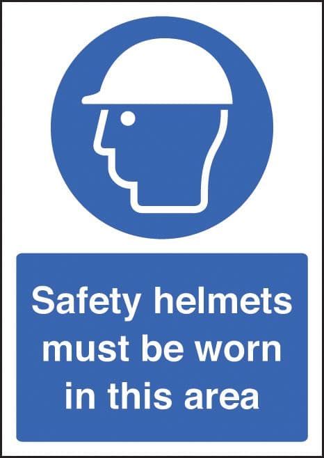 58371 Safety helmet must be worn - A4 sav  (210x297mm) Safety Sign