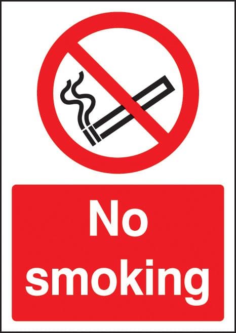 58379 No smoking - A4 Self Adhesive Vinyl (210x297mm) Safety Sign