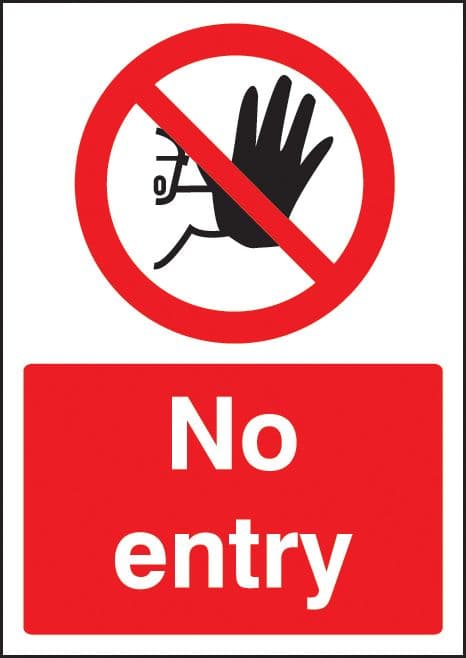 58380 No entry - A4 rp  (210x297mm) Safety Sign