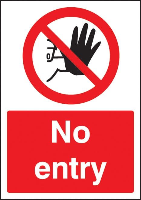 58381 No entry - A4 sav  (210x297mm) Safety Sign