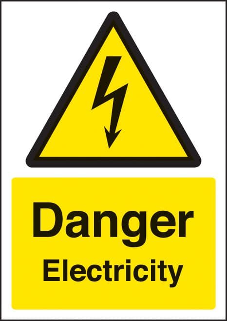 58387 Danger electricity - A4 sav  (210x297mm) Safety Sign