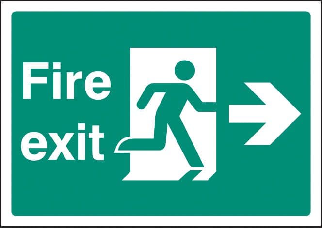 58390 Fire exit right - A4 rp  (210x297mm) Safety Sign