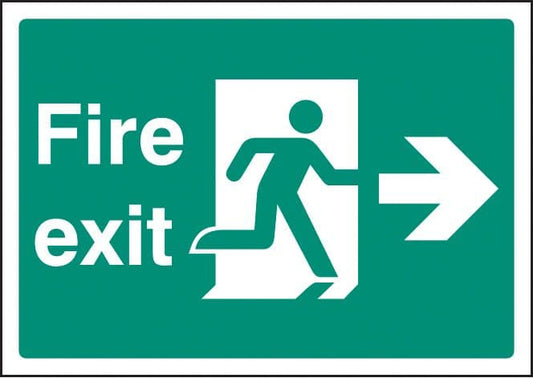 58391 Fire exit right - A4 sav  (210x297mm) Safety Sign