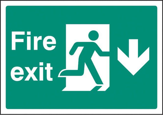 58392 Fire exit down - A4 rp  (210x297mm) Safety Sign