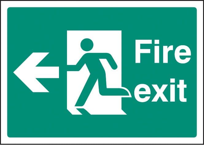 58394 Fire exit left - A4 rp  (210x297mm) Safety Sign