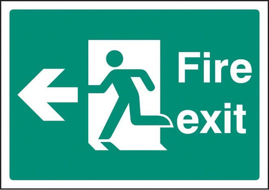 58394 Fire exit left - A4 rp  (210x297mm) Safety Sign
