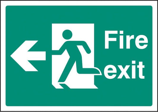 58395 Fire exit left - A4 sav  (210x297mm) Safety Sign
