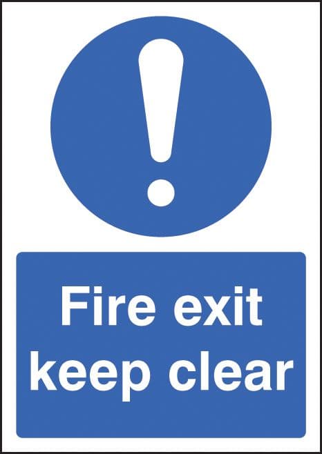 58397 Fire exit keep clear - A4 sav  (210x297mm) Safety Sign