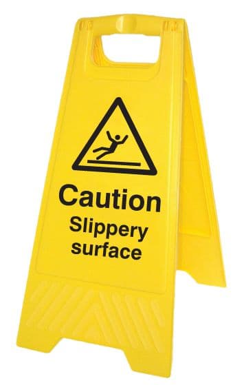 58517 Caution slippery surface (free-standing floor sign)  (300x575mm) Safety Sign