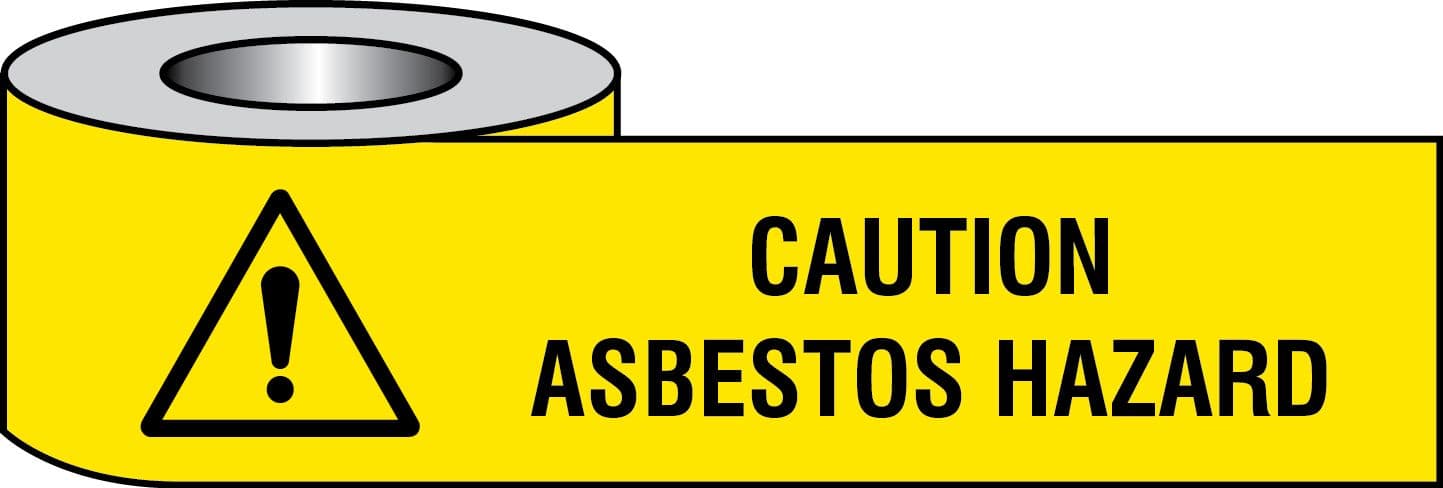 58607 Caution asbestos hazard barrier tape 75mm x250m  (75mm x 250m) Safety Sign