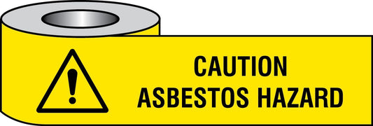 58607 Caution asbestos hazard barrier tape 75mm x250m  (75mm x 250m) Safety Sign