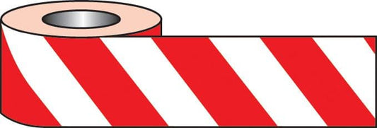 58632 Self adhesive hazard tape 33m x 50mm - red/white  (33M x 50mm) Safety Sign
