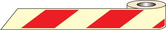 58642 Red/white photoluminescent tape 10mx80mm  (10M x 80mm Safety Sign