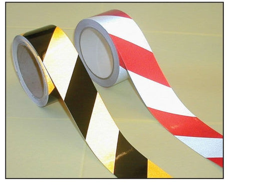 58643 Reflective safety tape red/white 50mm x 25m  (50mm x 25M) Safety Sign