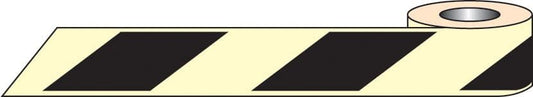58644 Black/white photoluminescent tape 10mx40mm  (10M x 40mm) Safety Sign