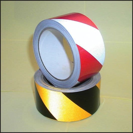 58646 Reflective safety tape black/yellow 50mm x 25m  (50mm x 25M) Safety Sign