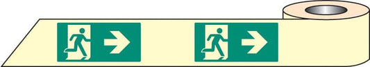 58650 Man arrow right photoluminescent tape 10mx40mm  (10M x 40mm) Safety Sign