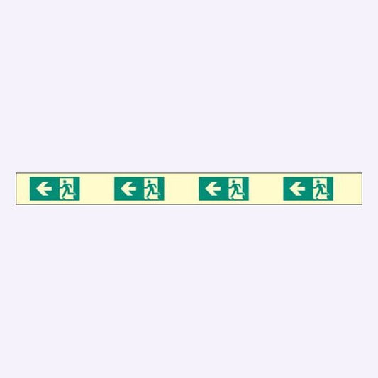 58666 Fire exit left marking strips 1200x80mm photoluminescent  (1200x80mm) Safety Sign