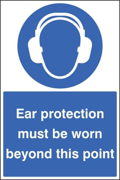 58731 Ear protection must be worn floor graphic 400x600mm  (400x600mm) Safety Sign