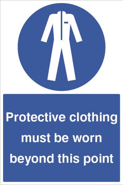 58733 Protective clothing must be worn floor graphic 400x600mm  (400x600mm) Safety Sign